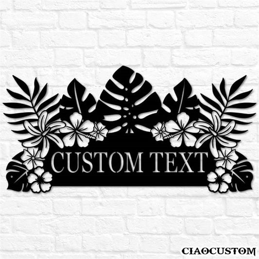 Custom Tiki Bar Monogram - Decorative Metal Wall Art - Metal Signs For Home
