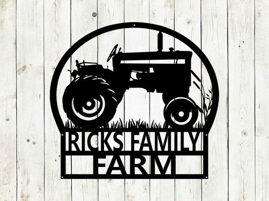 Custom Tractor Metal Sign - Metal Farm Sign - Metal Cabin Sign - Metal Tractor Sign - Famer Gifts