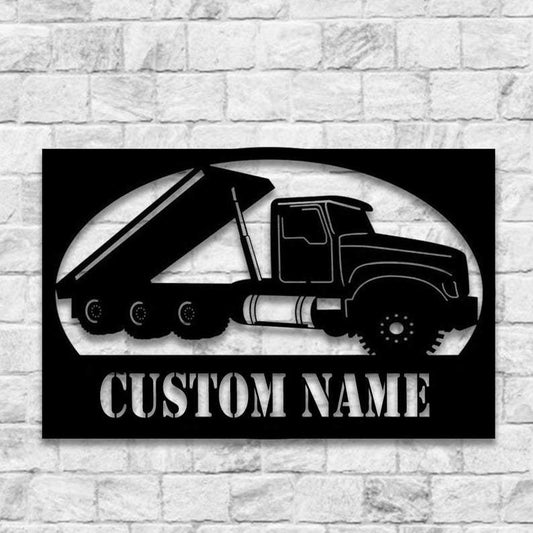 Custom Truck Custom Text Trucker Diesel Vehicle Metal Sign - Metal Decor Wall Art - Heavy Equipment Operator Gifts