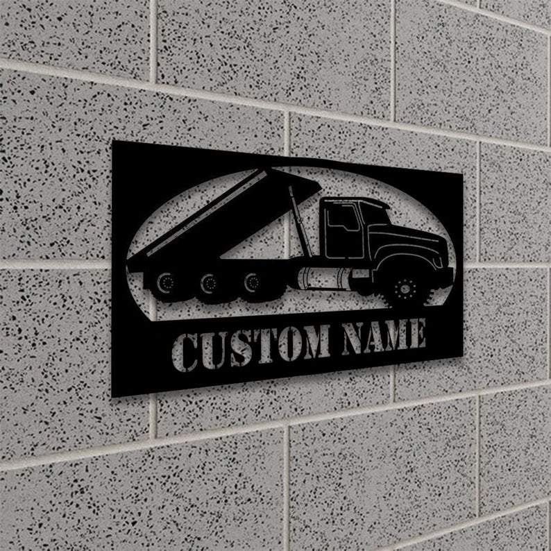 Custom Truck Custom Text Trucker Diesel Vehicle Metal Sign - Metal Decor Wall Art - Heavy Equipment Operator Gifts
