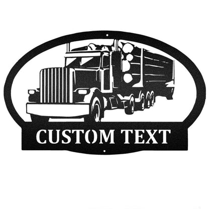 Custom Truck Custom Text Trucker Vehicle Metal Sign - Metal Decor Wall Art - Heavy Equipment Operator Gifts