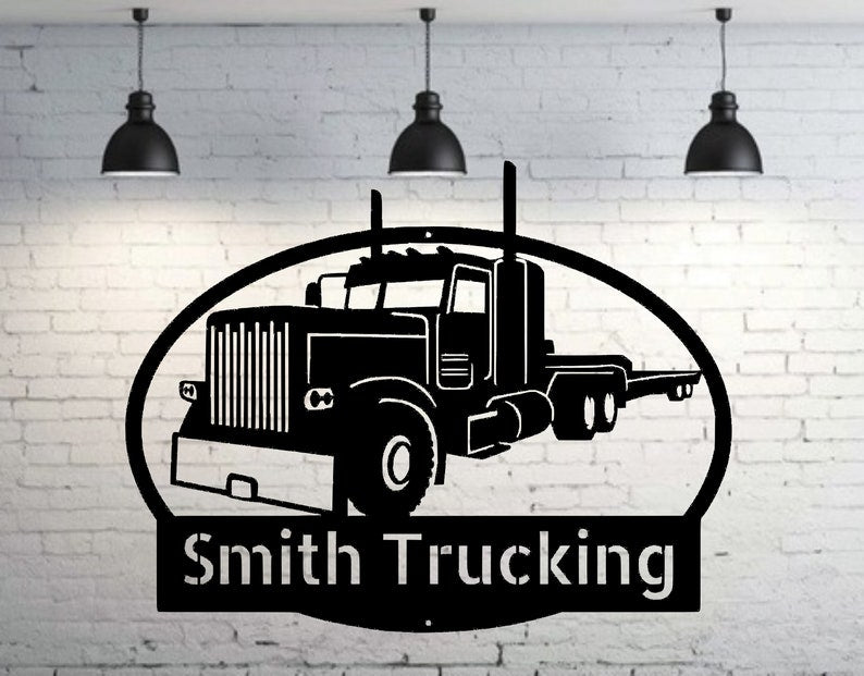 Custom Truck Driver Name Sign - Semi Truck Wall Sign - Tractor Trailer Gift - Eighteen Wheeler Present - Trucker Christmas Gift