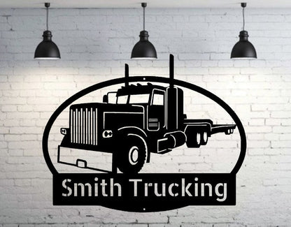Custom Truck Driver Name Sign - Semi Truck Wall Sign - Tractor Trailer Gift - Eighteen Wheeler Present - Trucker Christmas Gift