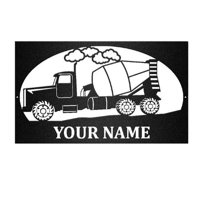 Custom Truck Mixer Vehicle Metal Sign - Metal Decor Wall Art - Heavy Equipment Operator Gifts