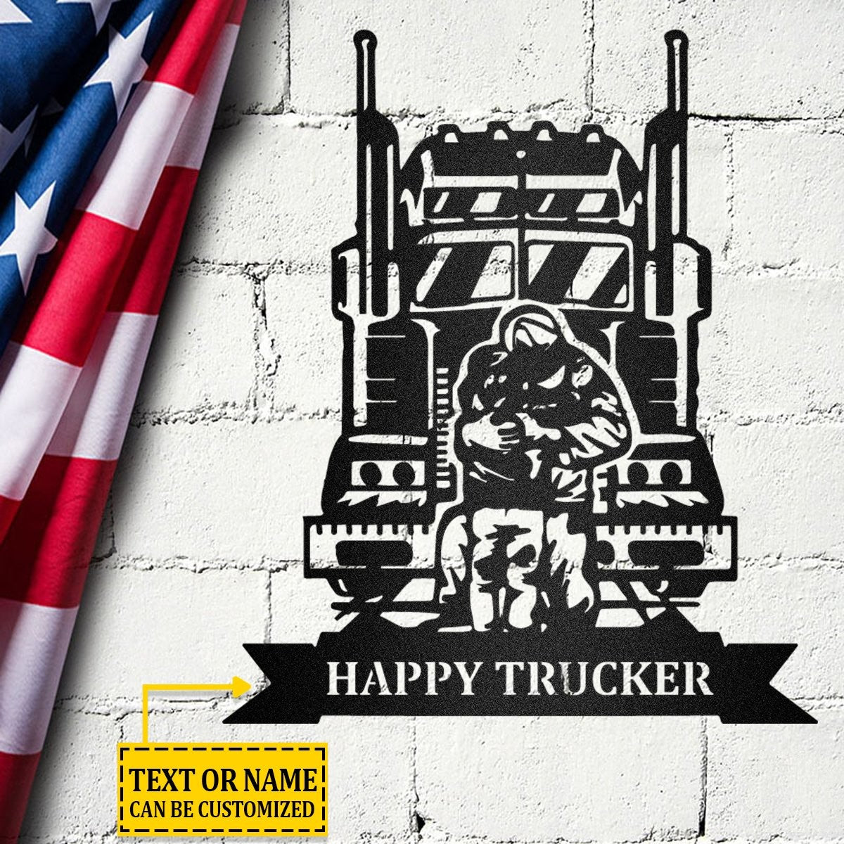 Custom Trucker Dad And Son Vehicle Metal Sign - Metal Decor Wall Art - Heavy Equipment Operator Gifts