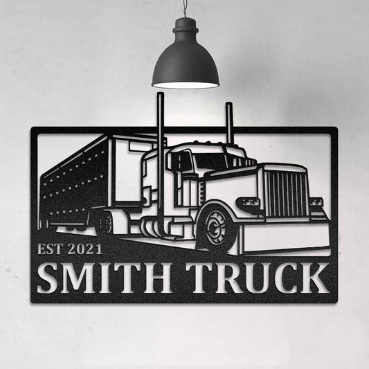 Custom Trucking Company Vehicle Metal Sign - Metal Decor Wall Art - Heavy Equipment Operator Gifts