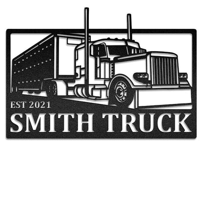 Custom Trucking Company Vehicle Metal Sign - Metal Decor Wall Art - Heavy Equipment Operator Gifts