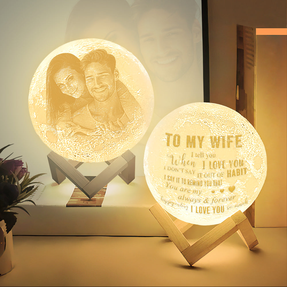 Customised 3d Moon Lamp To My Wife -  Anniversary Gift For Wife - Valentines Gifts For Wife