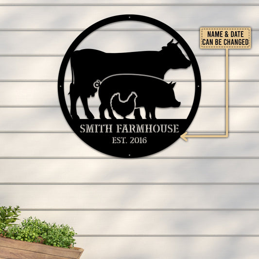 Customized Farm Metal Wall Art - Personalized Metal Farm Signs - Metal Farm Signs - Farmer Gifts