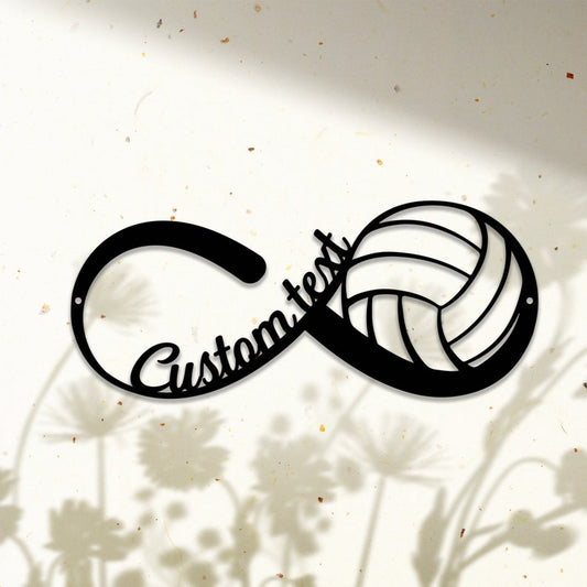 Customized Volleyball Metal Sign - Infinity Volleyball Sign With Custom Text - Gift For Volleyball Lover