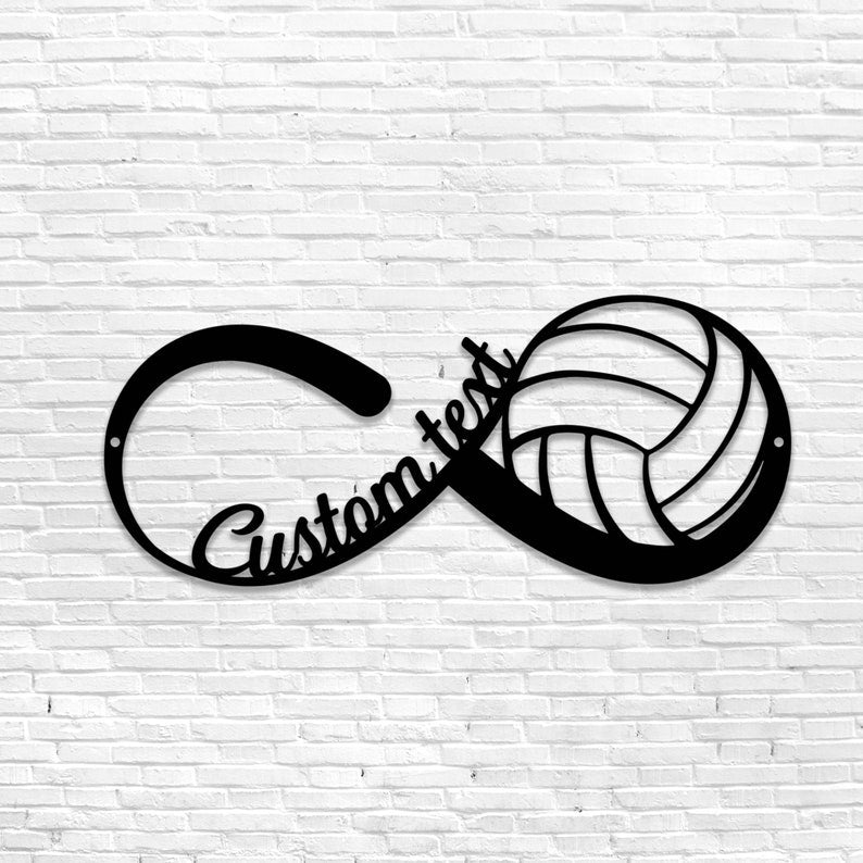 Customized Volleyball Metal Sign - Infinity Volleyball Sign With Custom Text - Gift For Volleyball Lover