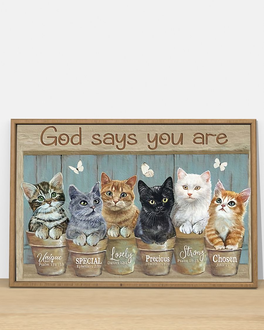 Cute Cats God Says You Are Canvas Wall Art - Christian Poster - Religious Wall Decor
