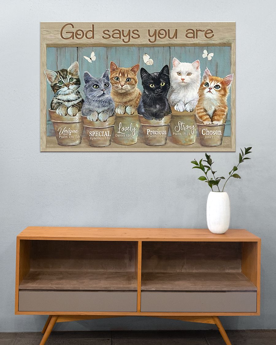 Cute Cats God Says You Are Canvas Wall Art - Christian Poster - Religious Wall Decor
