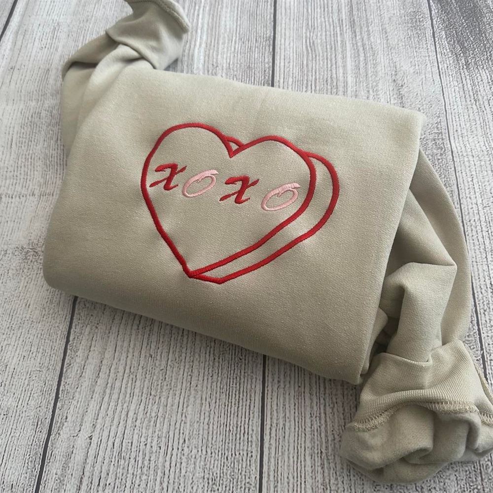 Cute Teacher Valentine Sweatshirt, Women's Embroidered Sweatshirts