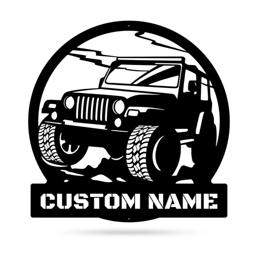 Cutsom Jeep Vehicle Metal Sign - Metal Decor Wall Art - Heavy Equipment Operator Gifts