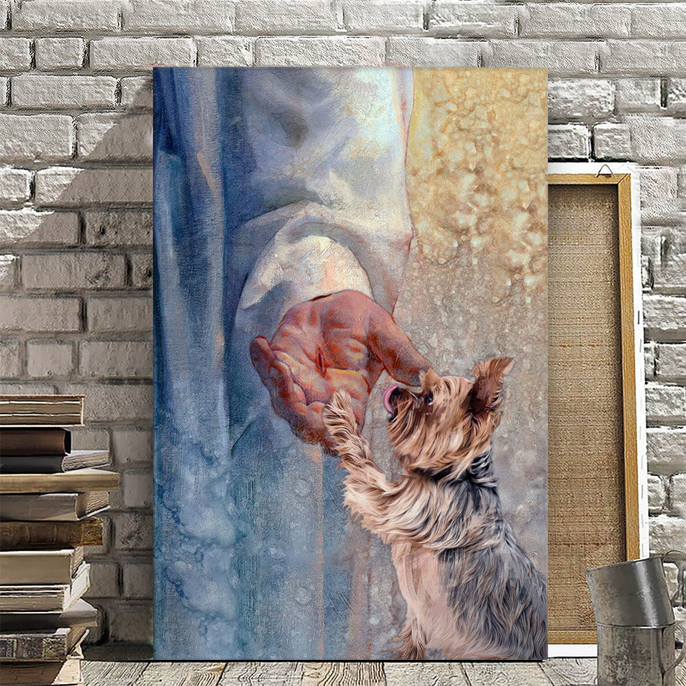 In The Hand Of God - Yorkshire Terrier Painting - Jesus Canvas Poster - Christian Canvas Prints - Faith Canvas - Gift For Christian - Ciaocustom