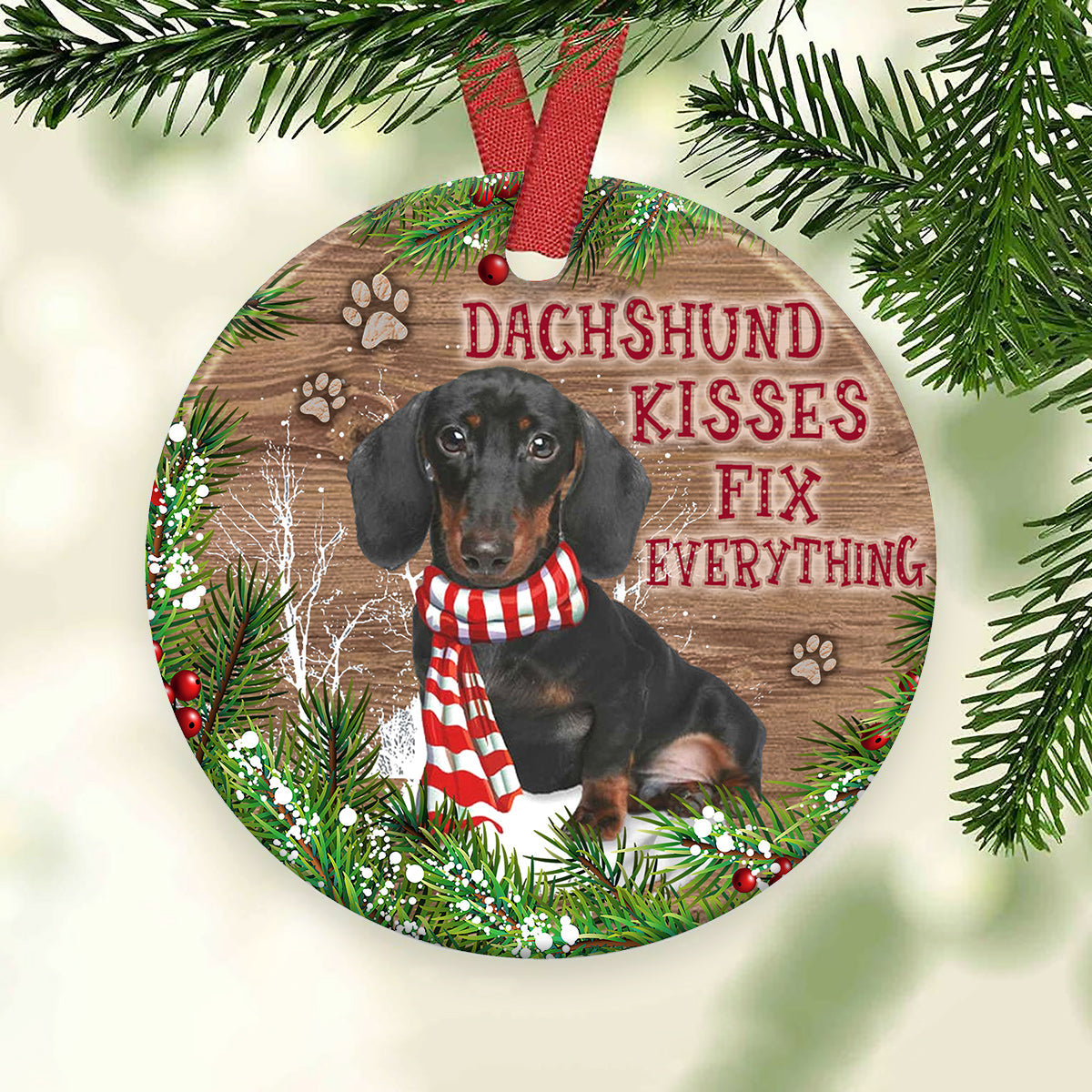 Dachshund Circle Ornament 1 - Christmas Ornament - Ciaocustom