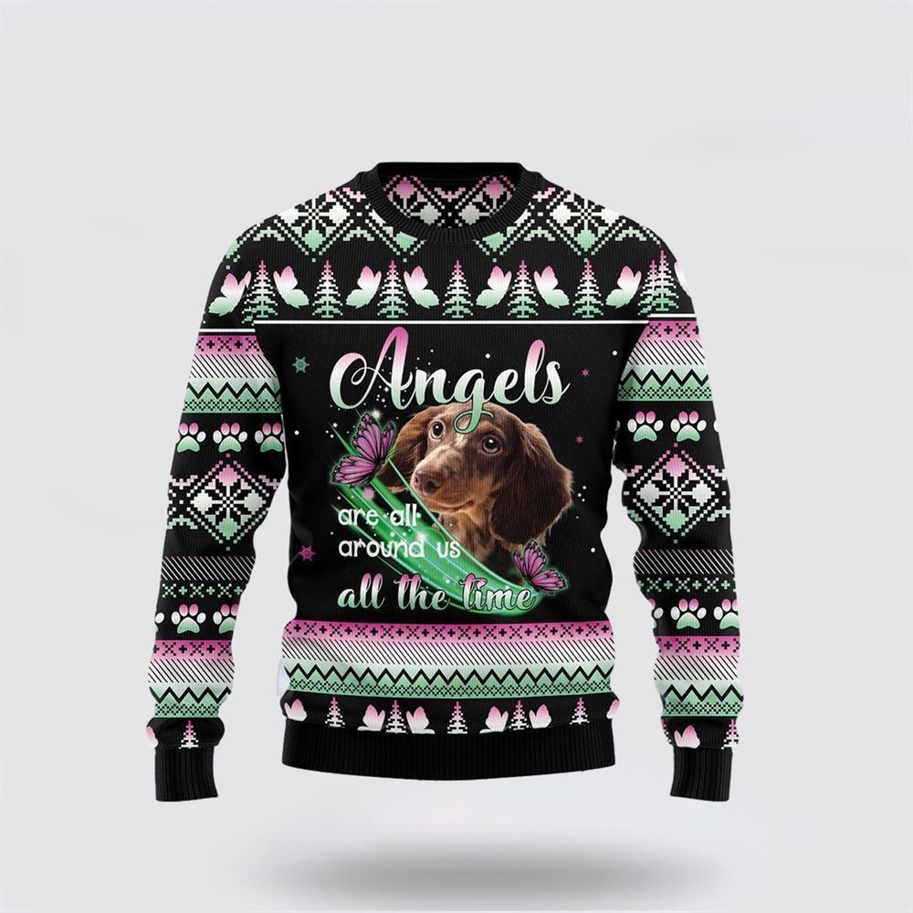 Dachshund Dog Angel Ugly Christmas Sweater For Men And Women, Gift For Christmas, Best Winter Christmas Outfit