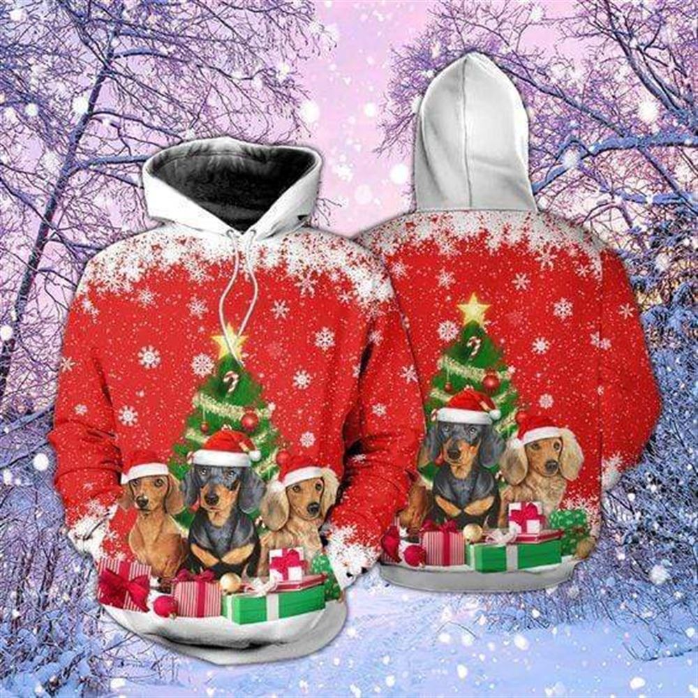 Dachshund Dog Christmas All Over Print 3D Hoodie For Men And Women, Best Gift For Dog lovers, Best Outfit Christmas