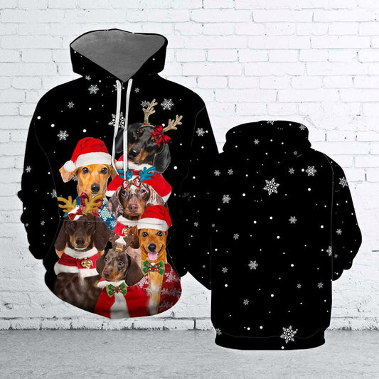 Dachshund Dog Merry Christmas All Over Print 3D Hoodie For Men And Women, Best Gift For Dog lovers, Best Outfit Christmas