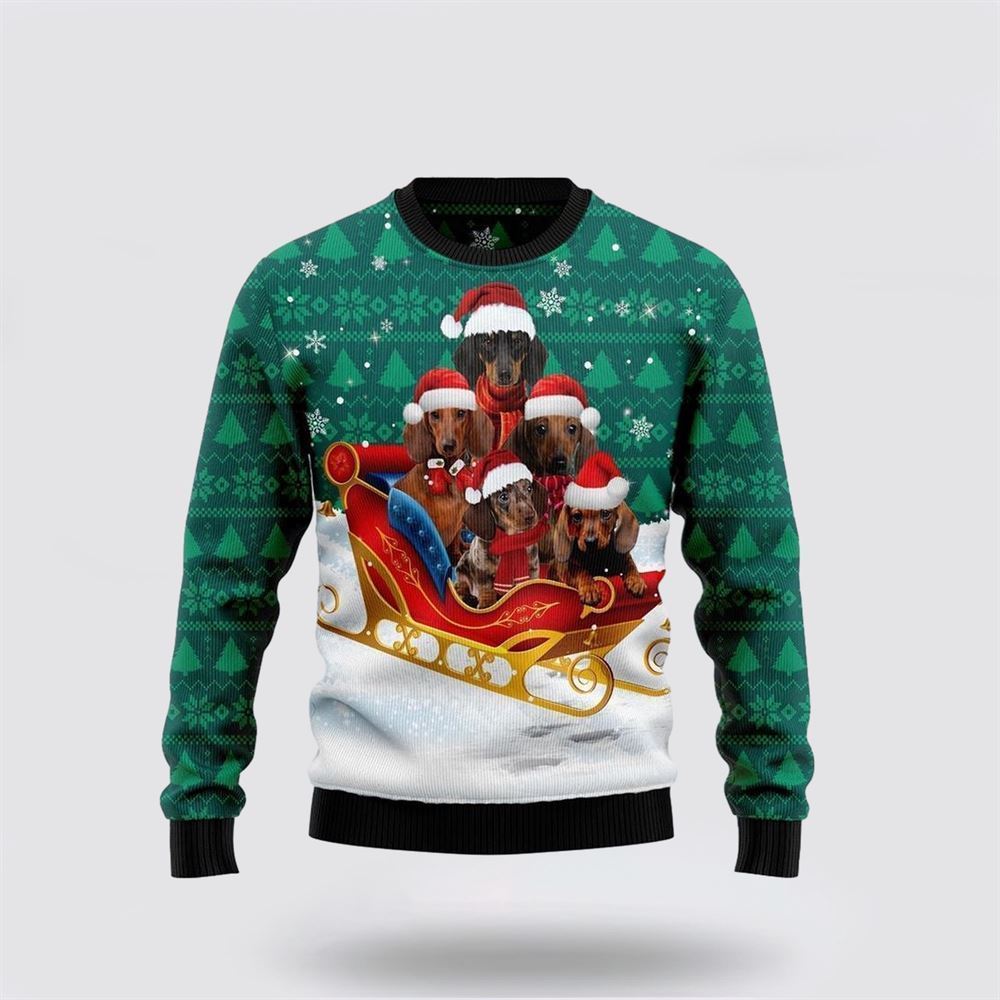 Dachshund Dog Snow Ugly Christmas Sweater For Men And Women, Gift For Christmas, Best Winter Christmas Outfit