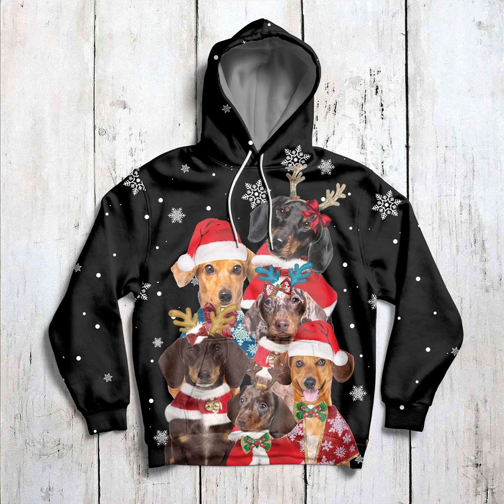 Dachshund Hello Christmas All Over Print 3D Hoodie For Men And Women, Best Gift For Dog lovers, Best Outfit Christmas