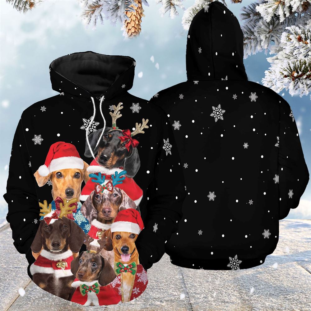 Dachshund Hello Christmas All Over Print 3D Hoodie For Men And Women, Best Gift For Dog lovers, Best Outfit Christmas
