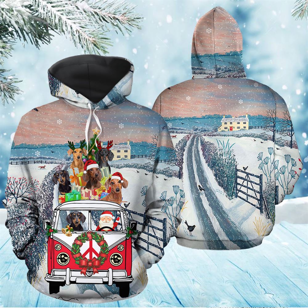Dachshund Santa Christmas All Over Print 3D Hoodie For Men And Women, Best Gift For Dog lovers, Best Outfit Christmas