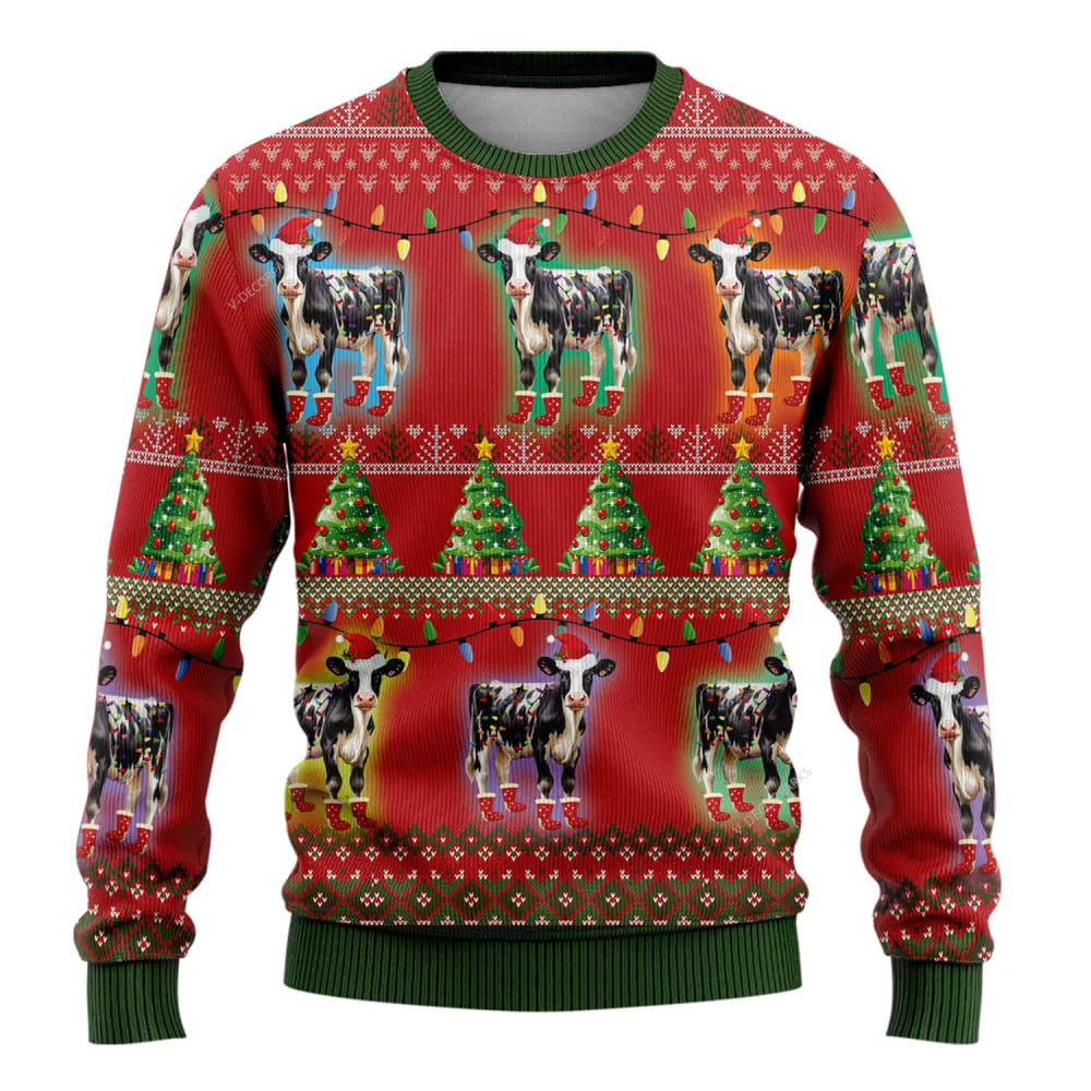 Dairy Cows Ugly Christmas Sweater, Farm Sweater, Christmas Gift, Best Winter Outfit Christmas