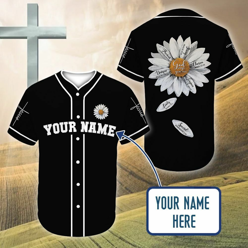 Daisy Baseball Jersey - God Says You Are Custom Printed Baseball Jersey Shirt For Men Women