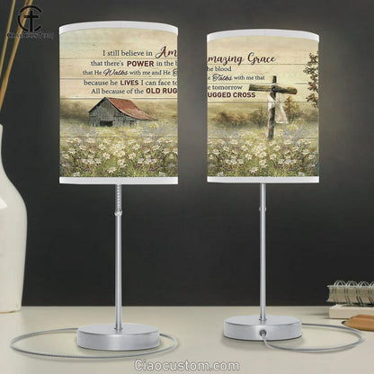 Daisy field I still believe in Grace Table Lamp For Bedroom - Bible Verse Table Lamp - Religious Room Decor