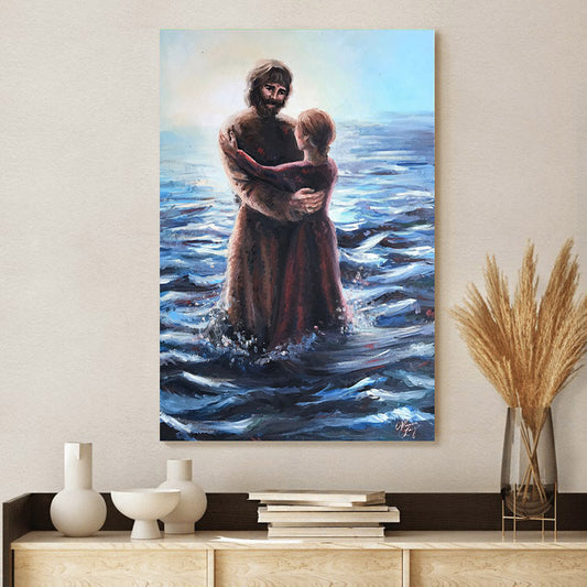 Dancing On The Waves - Jesus Canvas Pictures - Christian Wall Art