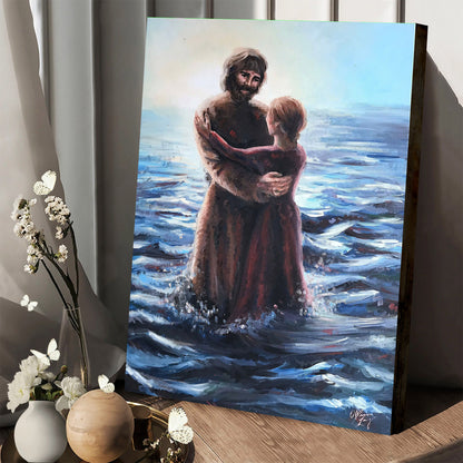 Dancing On The Waves - Jesus Canvas Pictures - Christian Wall Art