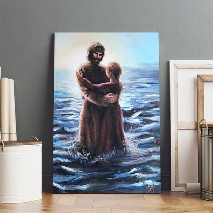 Dancing On The Waves - Jesus Canvas Pictures - Christian Wall Art
