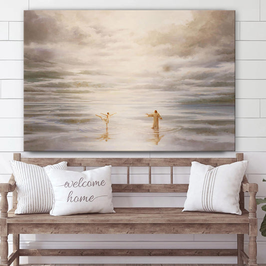 Dancing On Water Canvas Wall Art - Jesus Picture - Christian Wall Decor