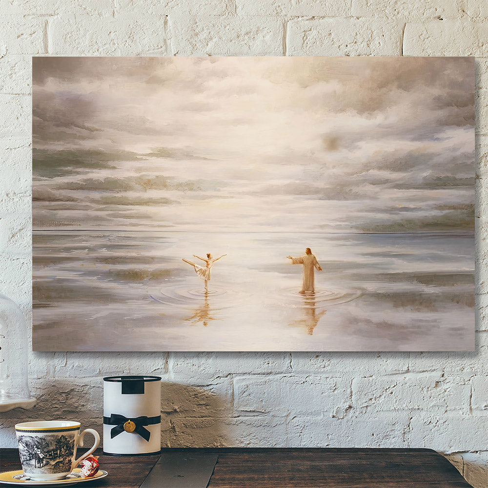 Dancing On Water Canvas Art - Jesus Ballerina Ballet Dancer On Water - Religious Wall Art Canvas - Christian Wall Art - Christian Gift - Ciaocustom