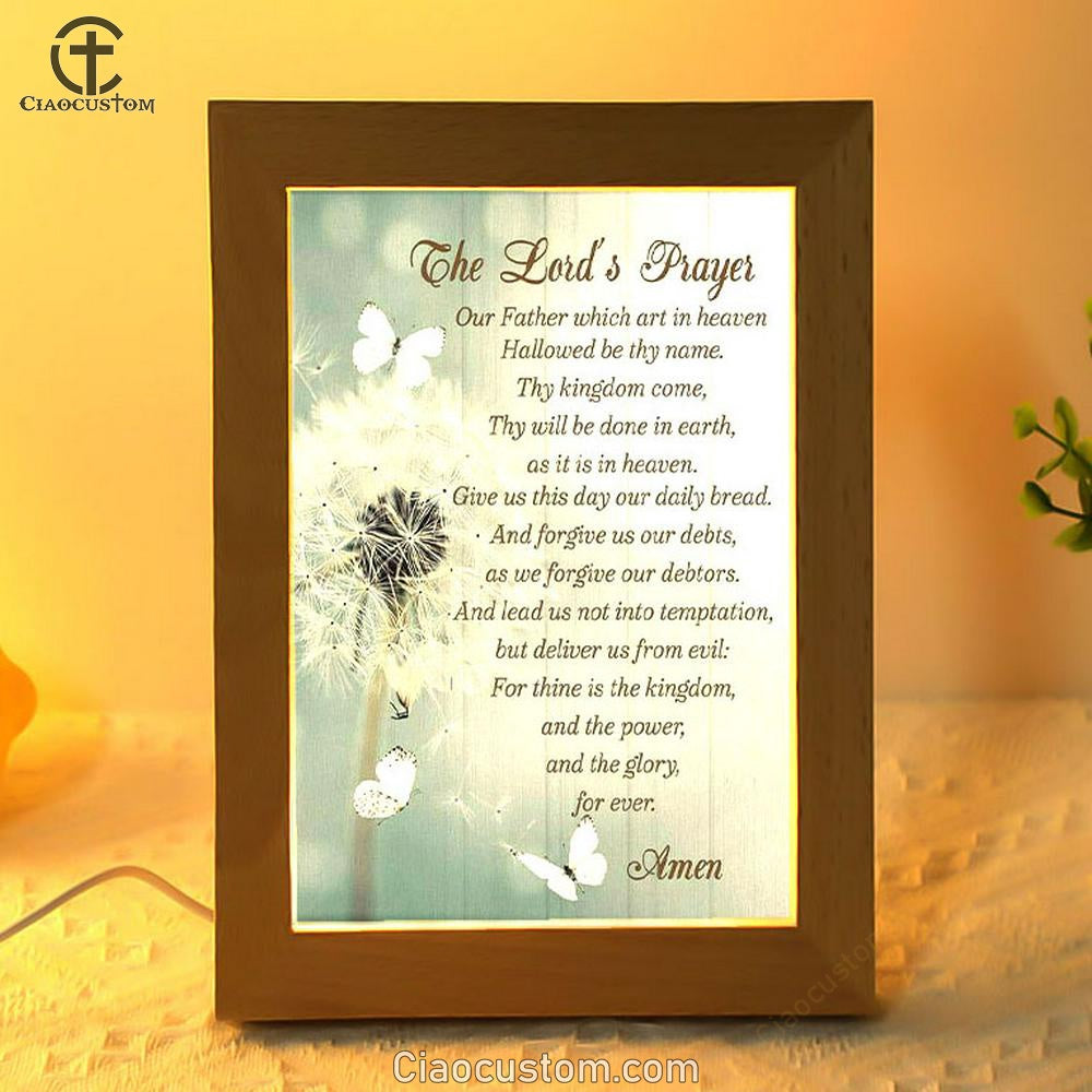 Dandelion Create In Me A Clean Heart Psalm 5110 Frame Lamp Prints - Bible Verse Wooden Lamp - Scripture Night Light