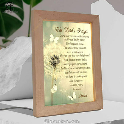 Dandelion Create In Me A Clean Heart Psalm 5110 Frame Lamp Prints - Bible Verse Wooden Lamp - Scripture Night Light