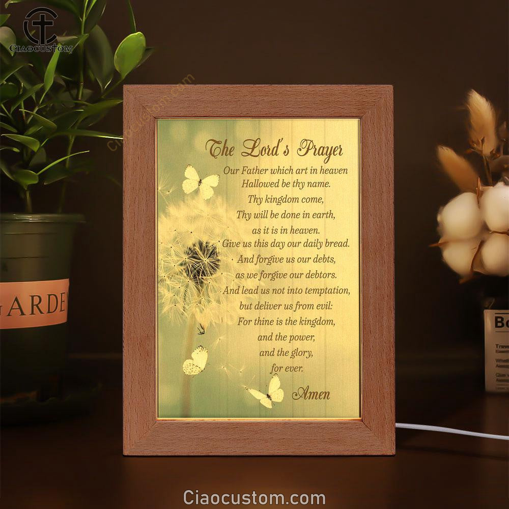 Dandelion Create In Me A Clean Heart Psalm 5110 Frame Lamp Prints - Bible Verse Wooden Lamp - Scripture Night Light