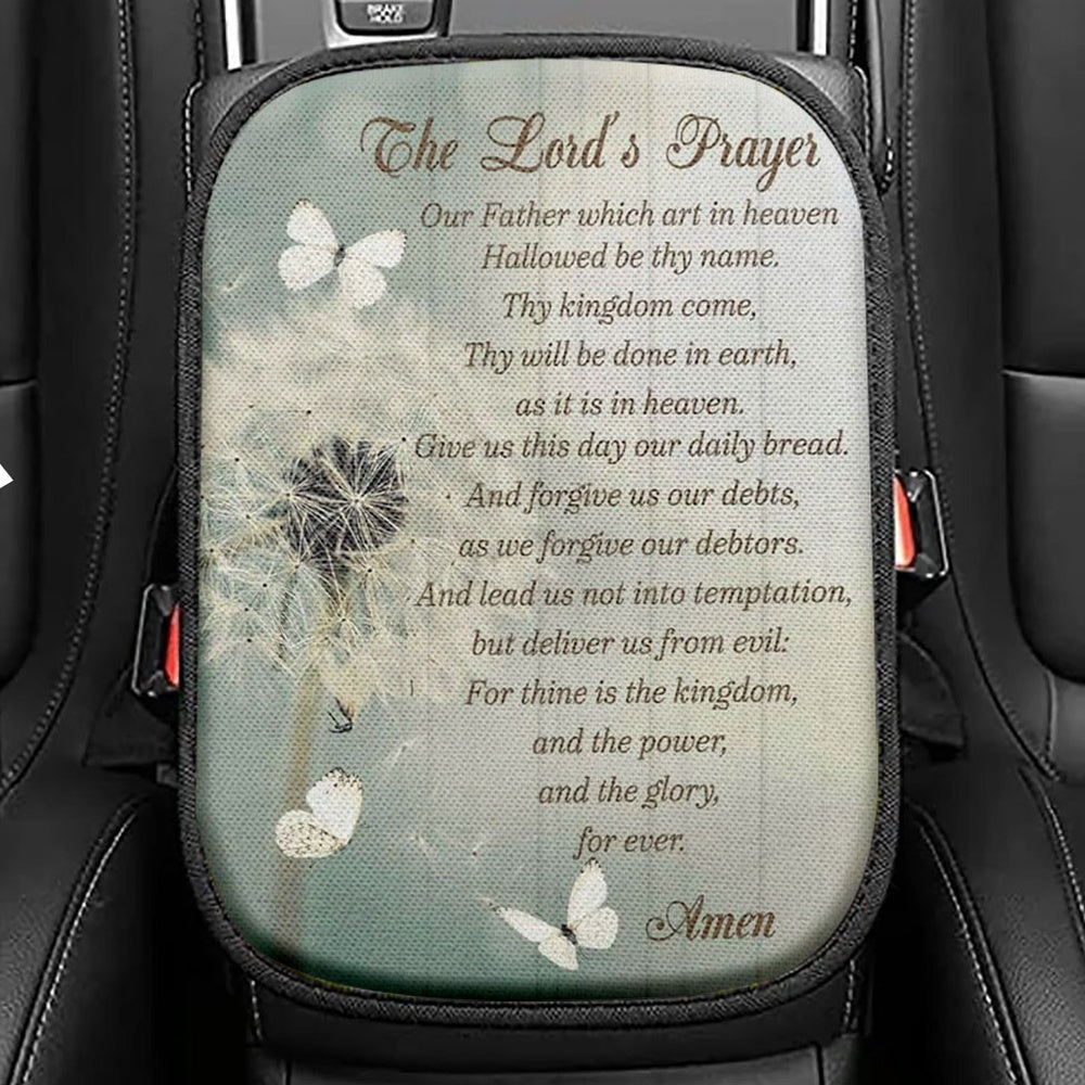 Dandelion Create In Me A Clean Heart Psalm 5110 Seat Box Cover, Christian Car Center Console Cover, Religious Car Interior Accessories