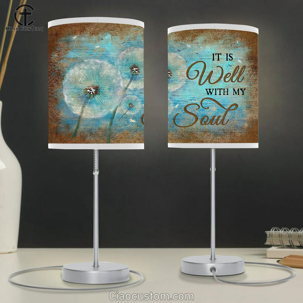 Dandelion It is well with my soul Table Lamp For Bedroom - Bible Verse Table Lamp - Religious Room Decor