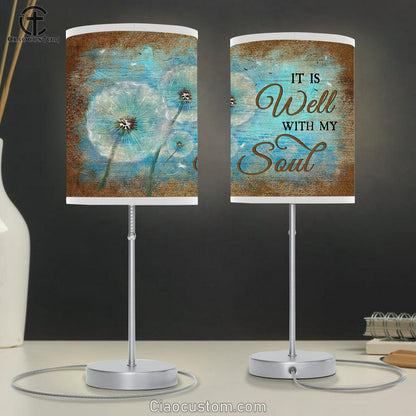 Dandelion It is well with my soul Table Lamp For Bedroom - Bible Verse Table Lamp - Religious Room Decor