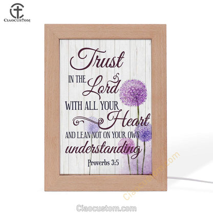 Dandelion Just Breathe Vertical Frame Lamp Prints - Bible Verse Wooden Lamp - Scripture Night Light