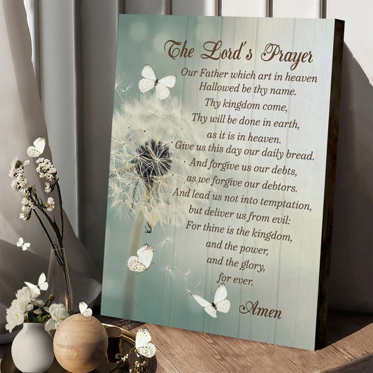Dandelion The Lords Prayer Wall Art Canvas Christian - Poster To Print