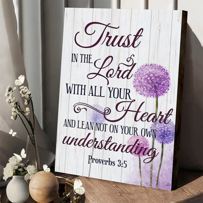 Dandelion Trust In The Lord With All Your Heart Proverbs 35 Canvas Art Bible Verse Wall