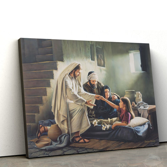 Daughter Arise By Simon Dewey - Jesus Canvas Wall Art - Christian Wall Art