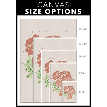 Daughter Of God Chosen And Treasured Canvas Wall Art - Christian Canvas Prints - Bible Verse Canvas