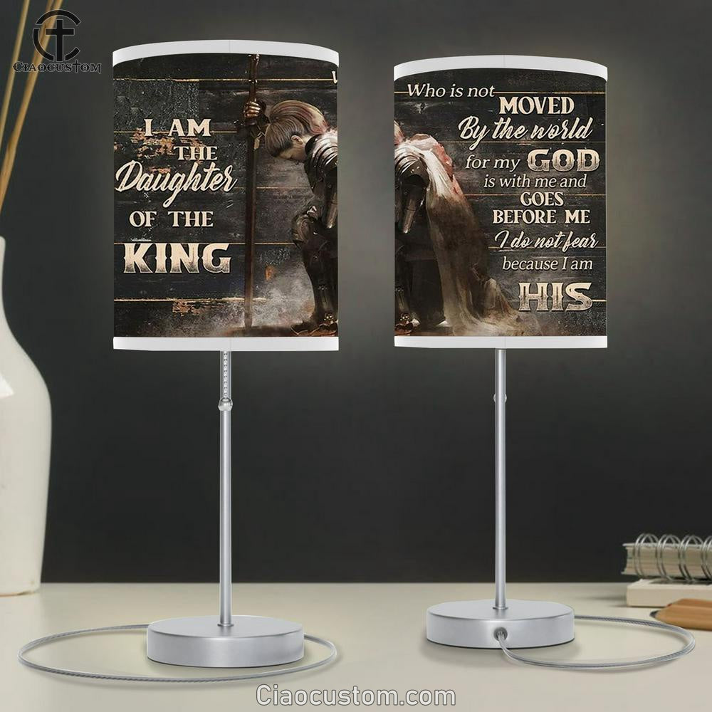 Daughter Of The King Female Warrior Of God Table Lamp Art - Christian Lamp Art - Religious Room Decor