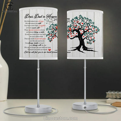 Dear Dad In Heaven Cardinal Tree Large Table Lamp Art - Christian Lamp Art Home Decor - Religious Table Lamp Prints