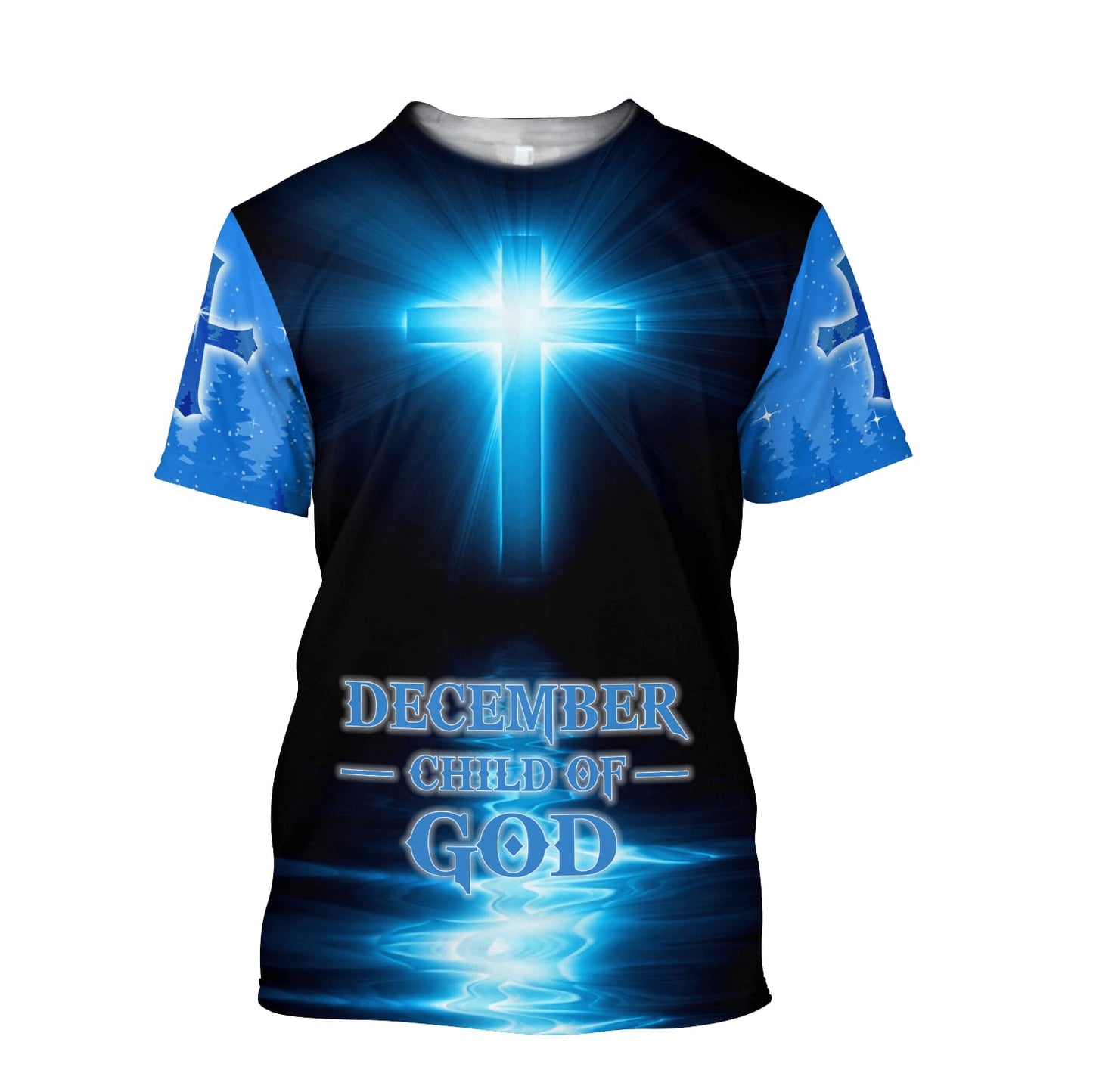 December Child Of God Blue Color Jesus Unisex Shirts - Christian 3d Shirts For Men Women
